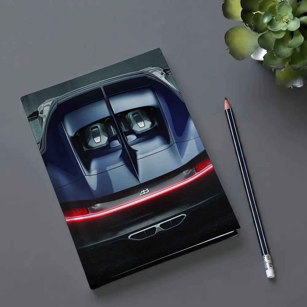 Bugatti Chiron Rear View Dark Asphalt – Notebooks