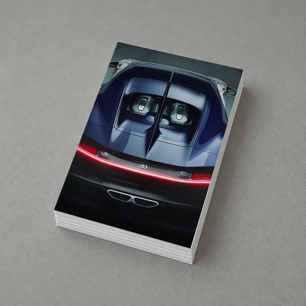Bugatti Chiron Rear View Dark Asphalt – Postcards