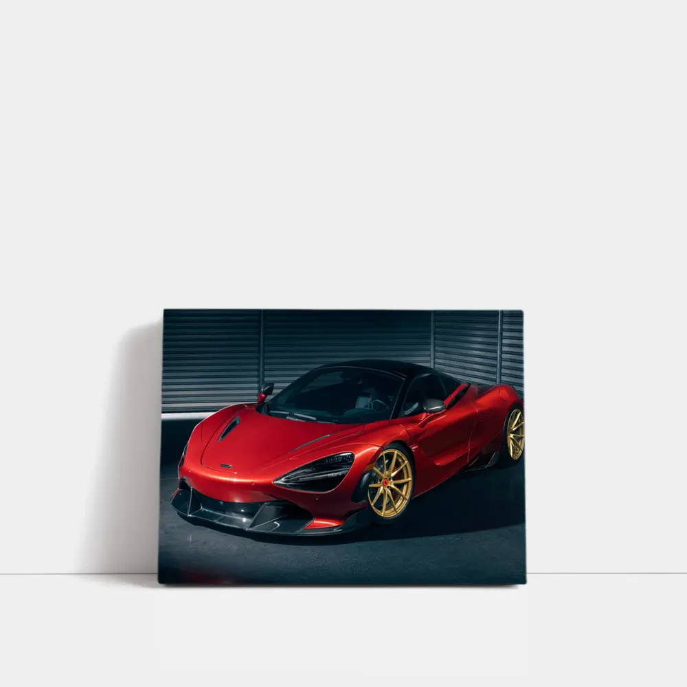 McLaren 720S Red Gold Wheels Garage – Wall Art