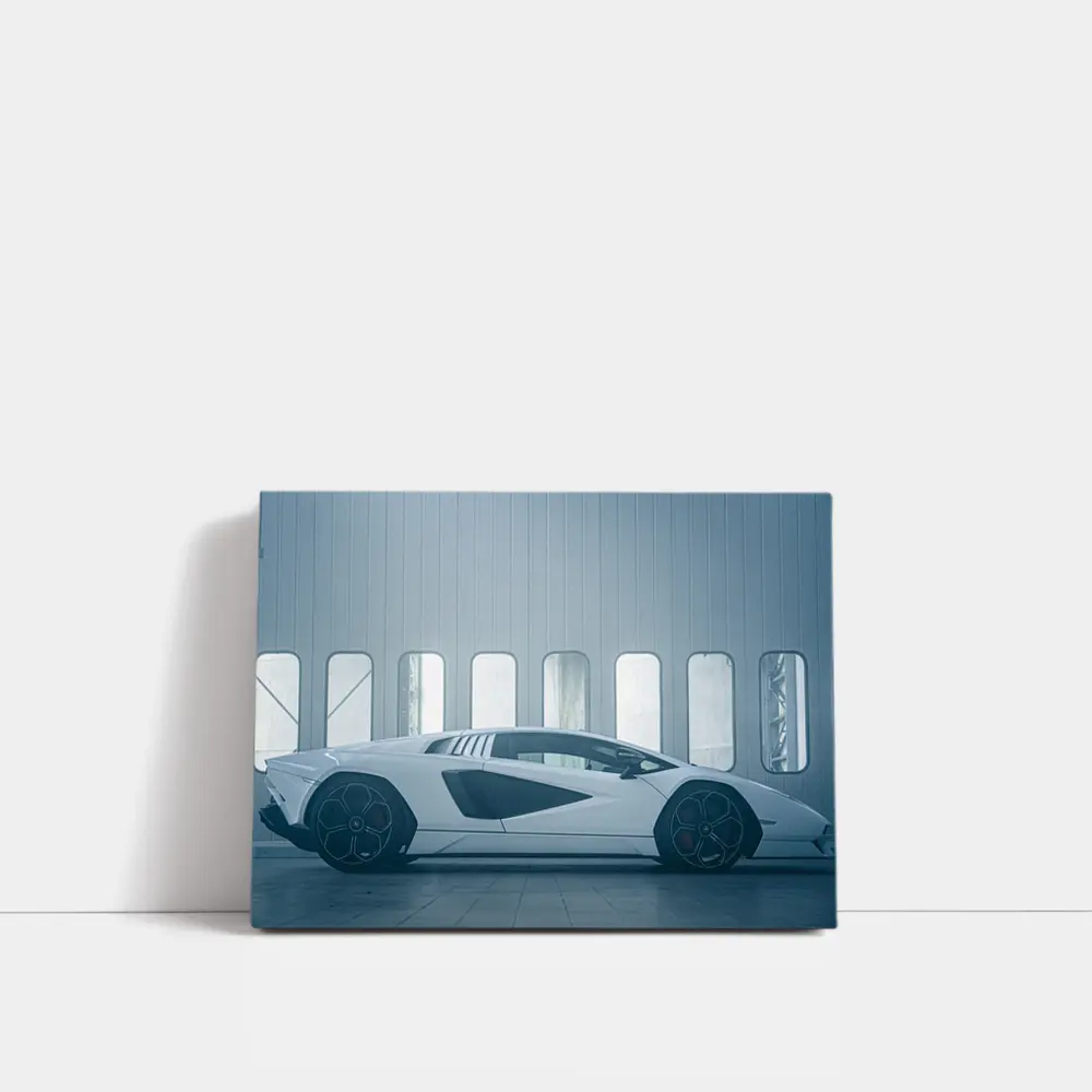 Lamborghini Countach White Indoor Studio Side – Wall Art