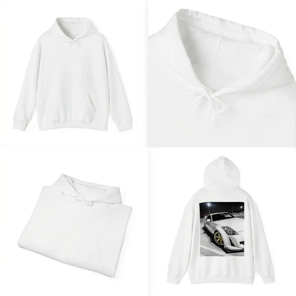 Nissan 350Z White Modified Night Parking Lot – Hoodies