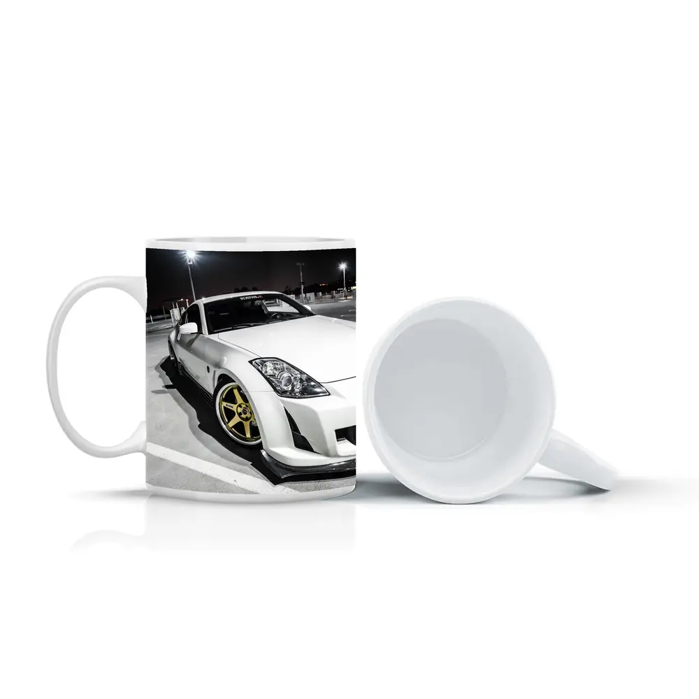 Nissan 350Z White Modified Night Parking Lot – Mugs