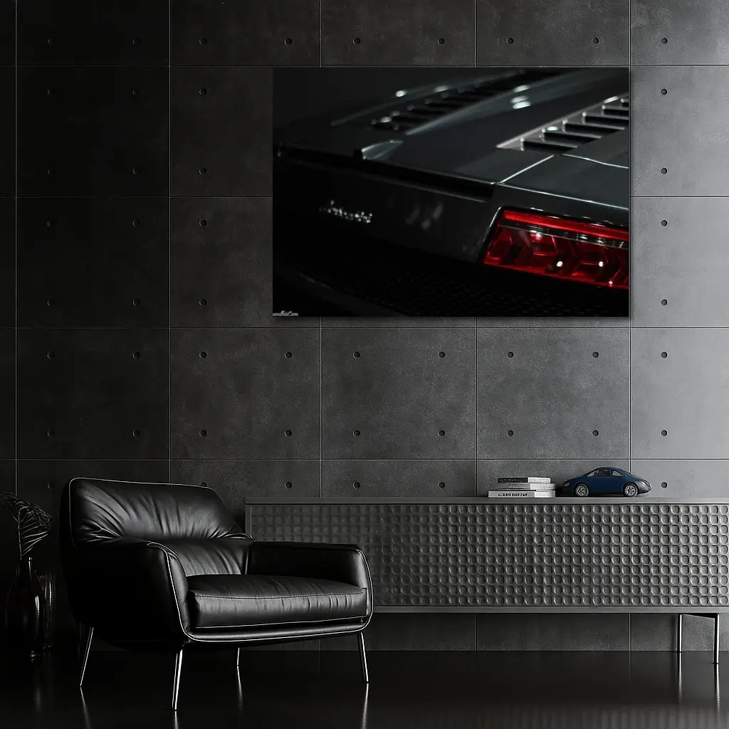 Lamborghini Aventador Dark Rear Detail Shot – Wall Art