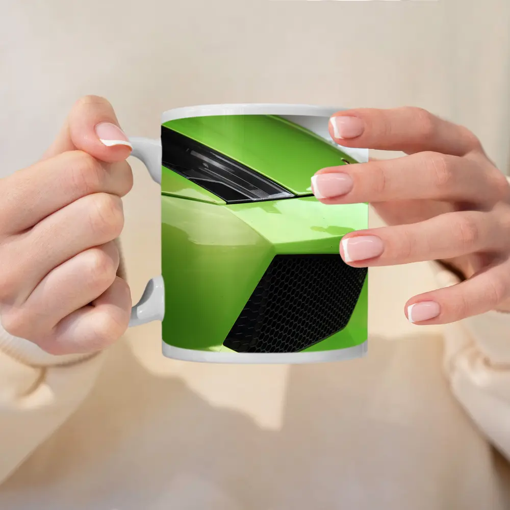 Lamborghini Gallardo Green Front Close Up – Mugs