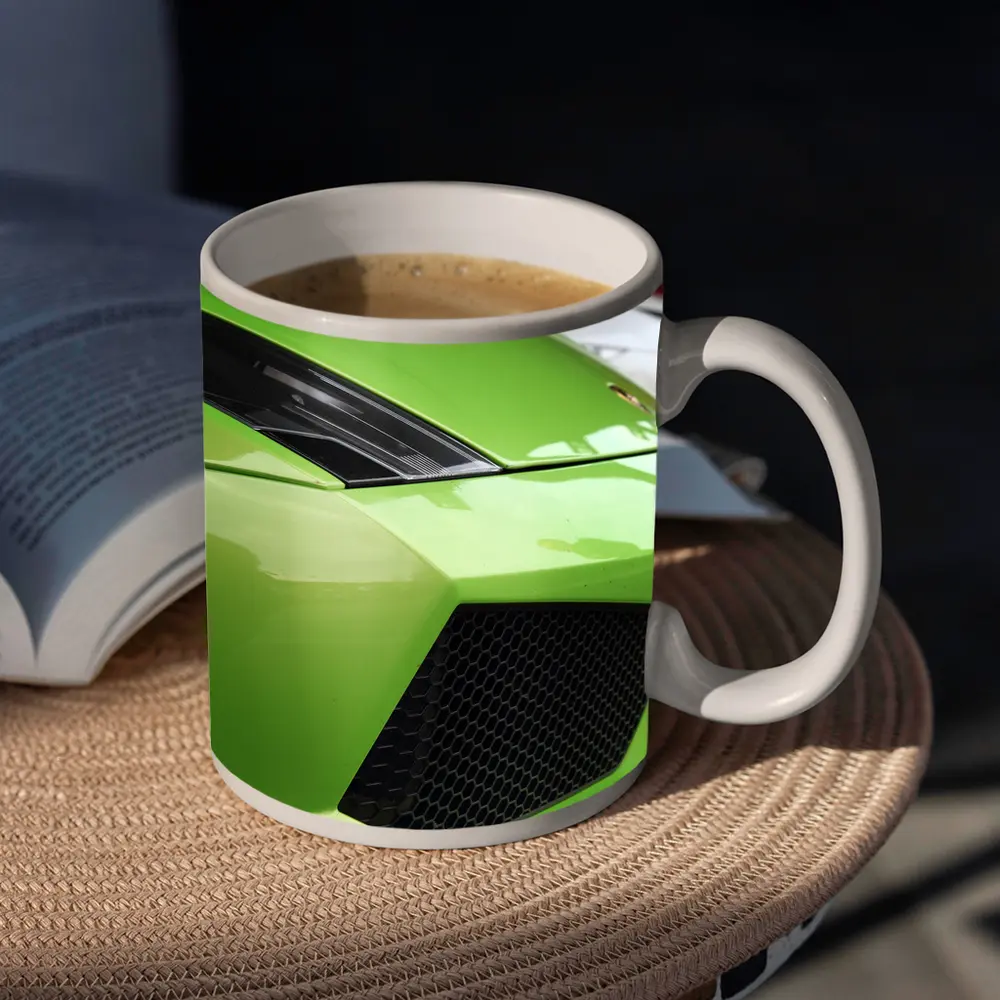 Lamborghini Gallardo Green Front Close Up – Mugs