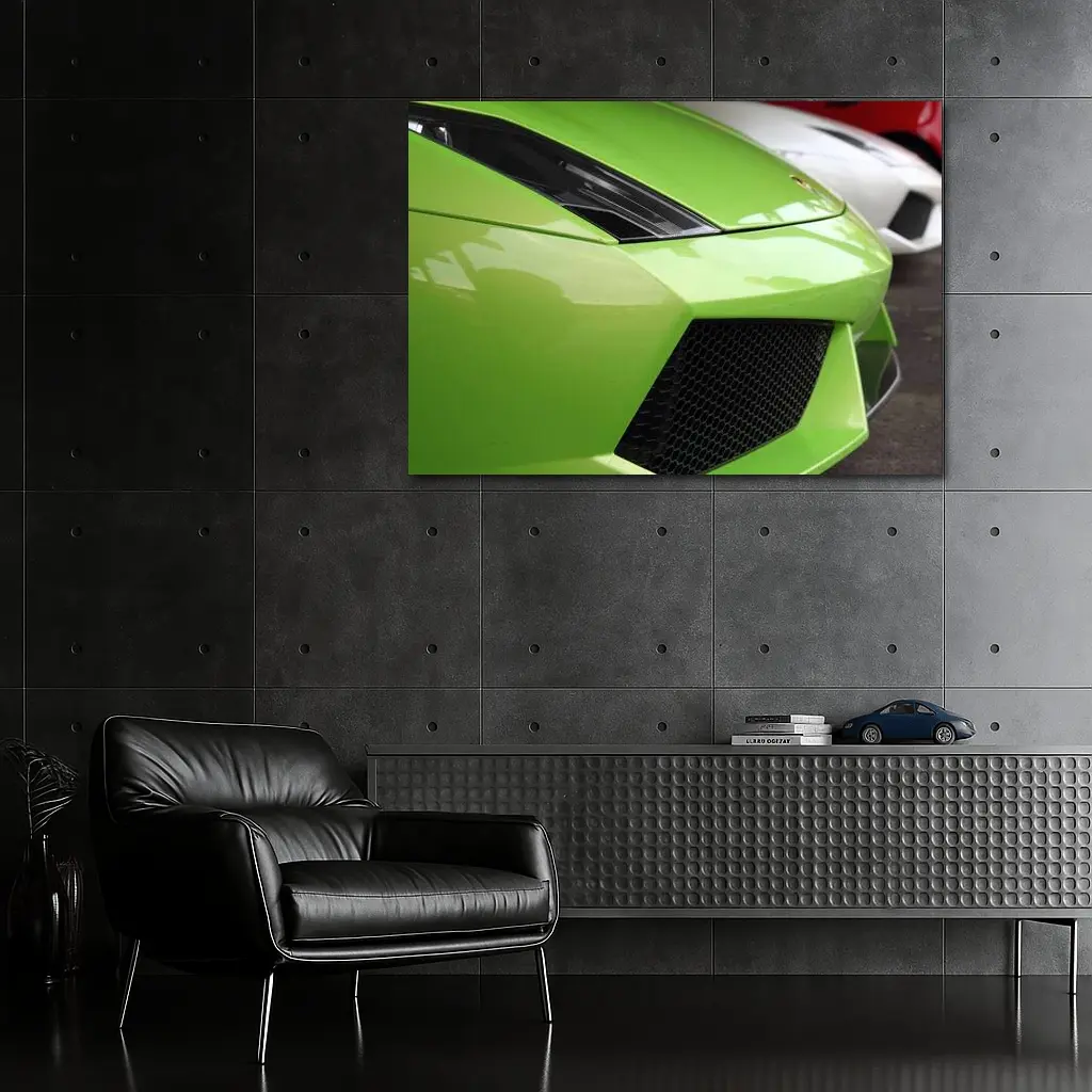 Lamborghini Gallardo Green Front Close Up – Wall Art