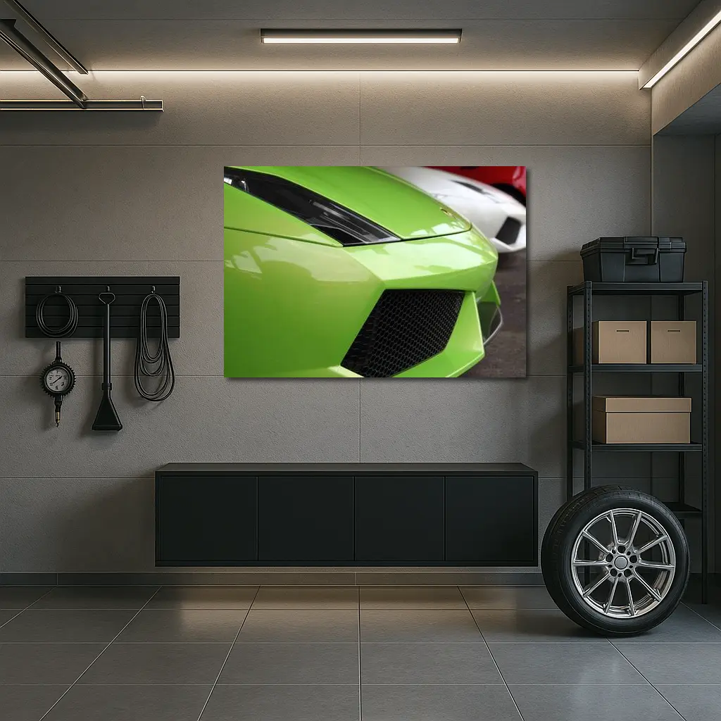 Lamborghini Gallardo Green Front Close Up – Wall Art