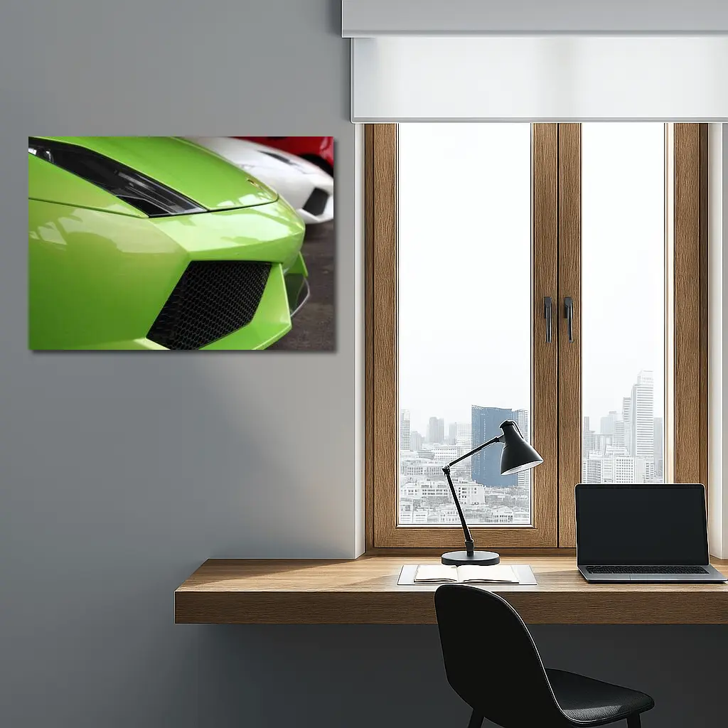 Lamborghini Gallardo Green Front Close Up – Wall Art
