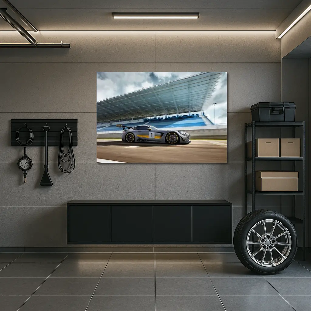 Mercedes AMG GT3 Racing on Track – Wall Art