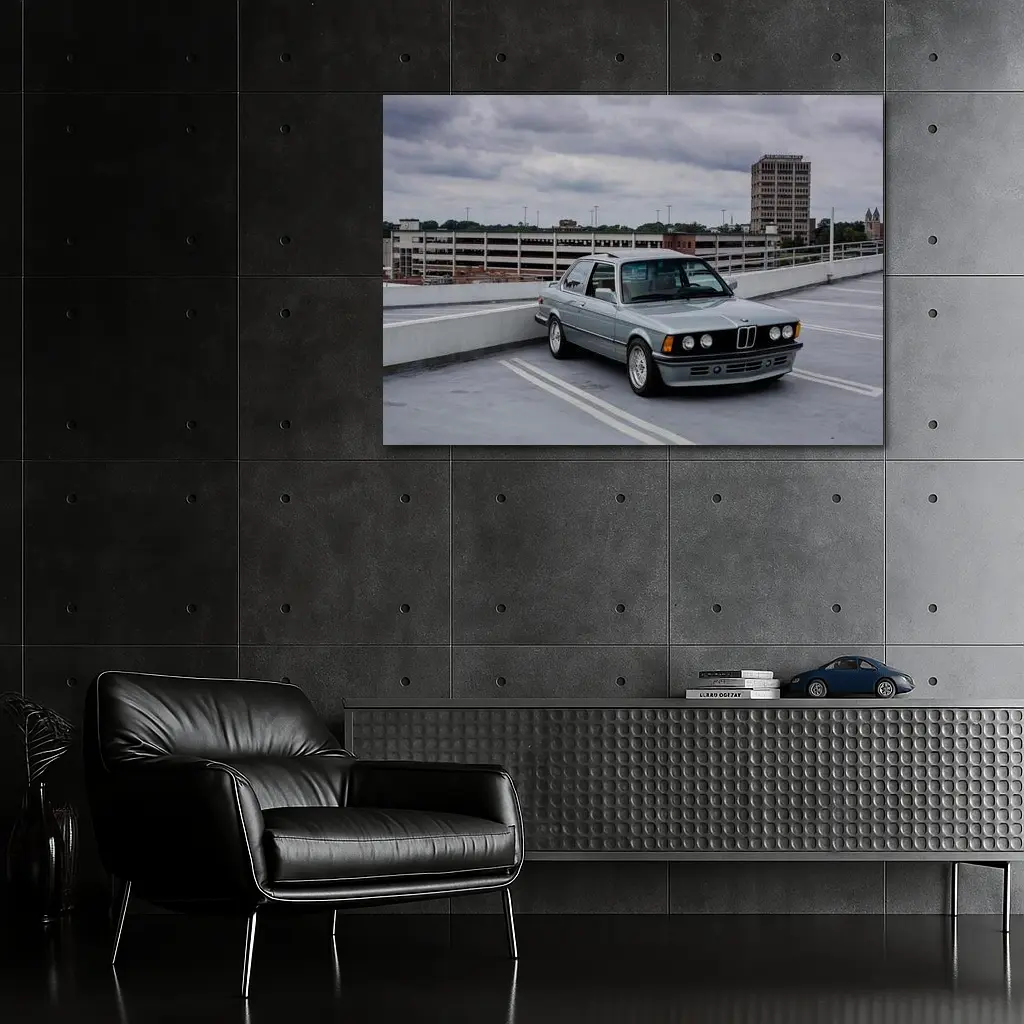 BMW E21 3 Series Rooftop Parking Gray – Wall Art