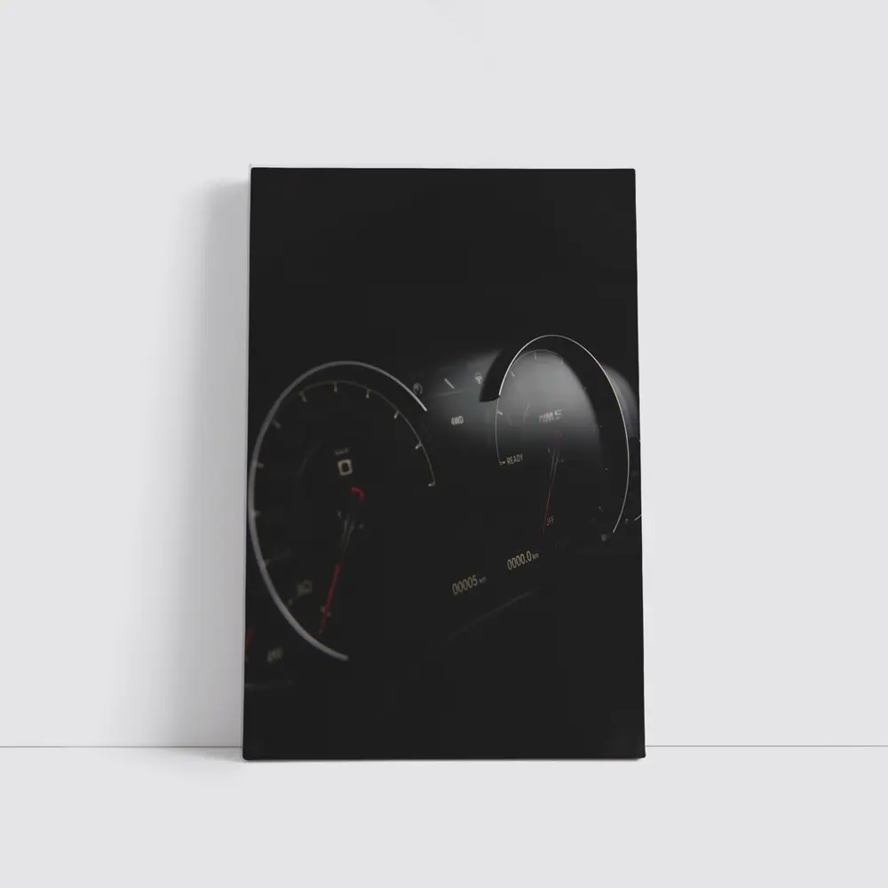 BMW M Digital Dashboard Gauges Dark Background – Wall Art