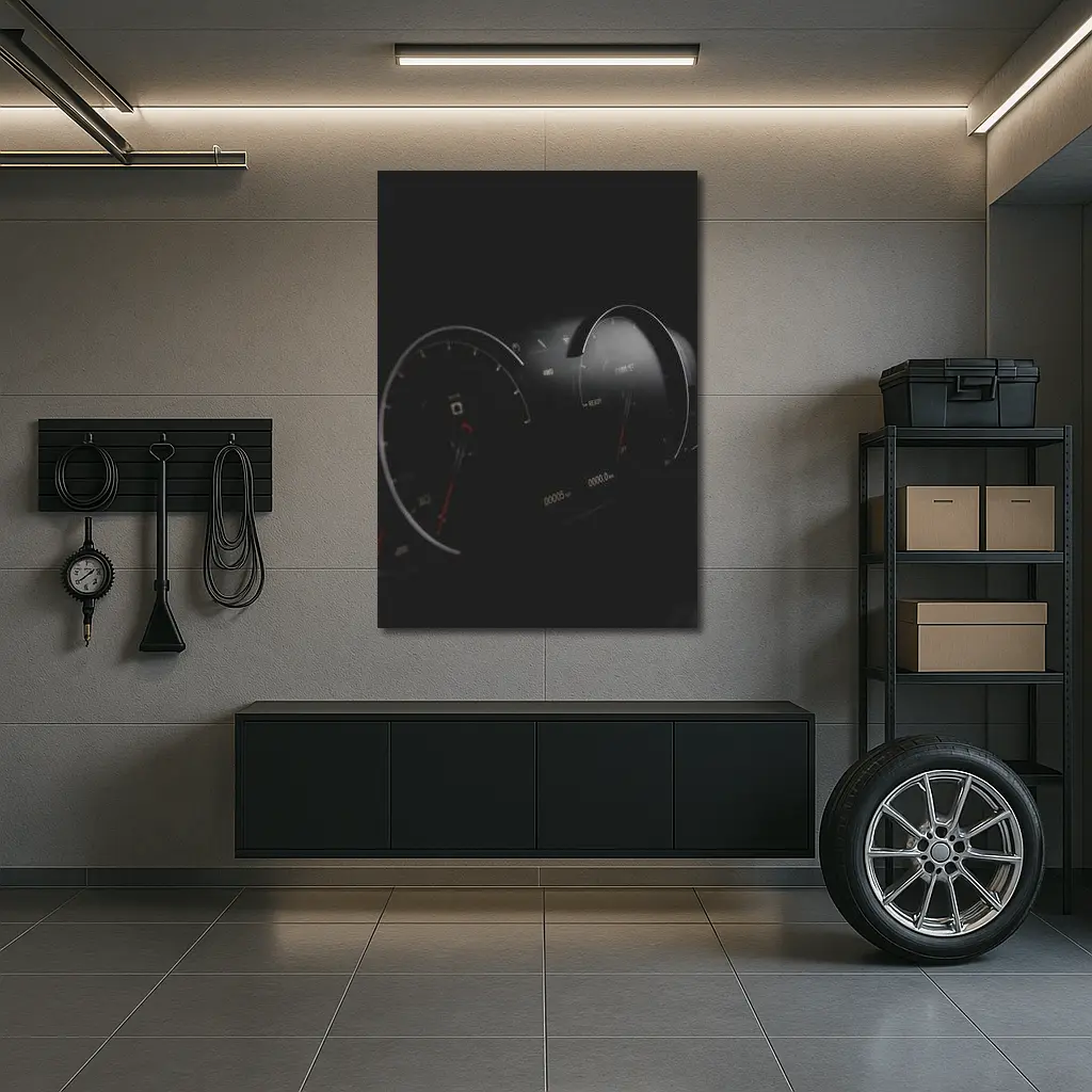 BMW M Digital Dashboard Gauges Dark Background – Wall Art
