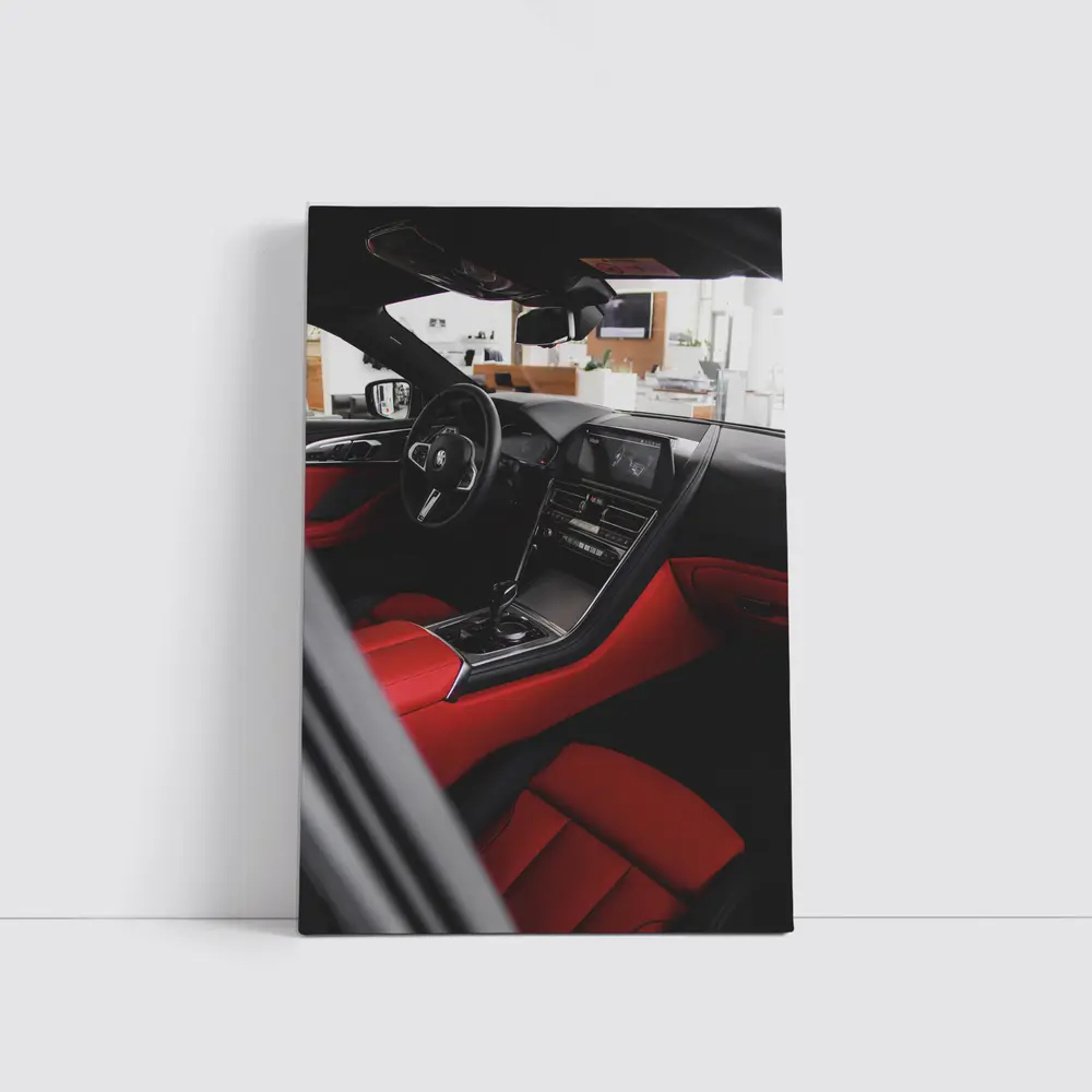BMW Eight Series Red Interior Dealership – Wall Art