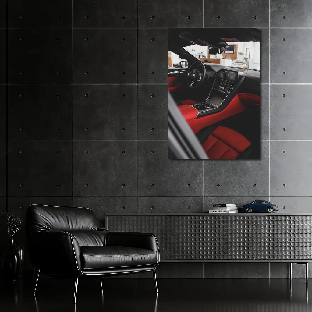 BMW Eight Series Red Interior Dealership – Wall Art
