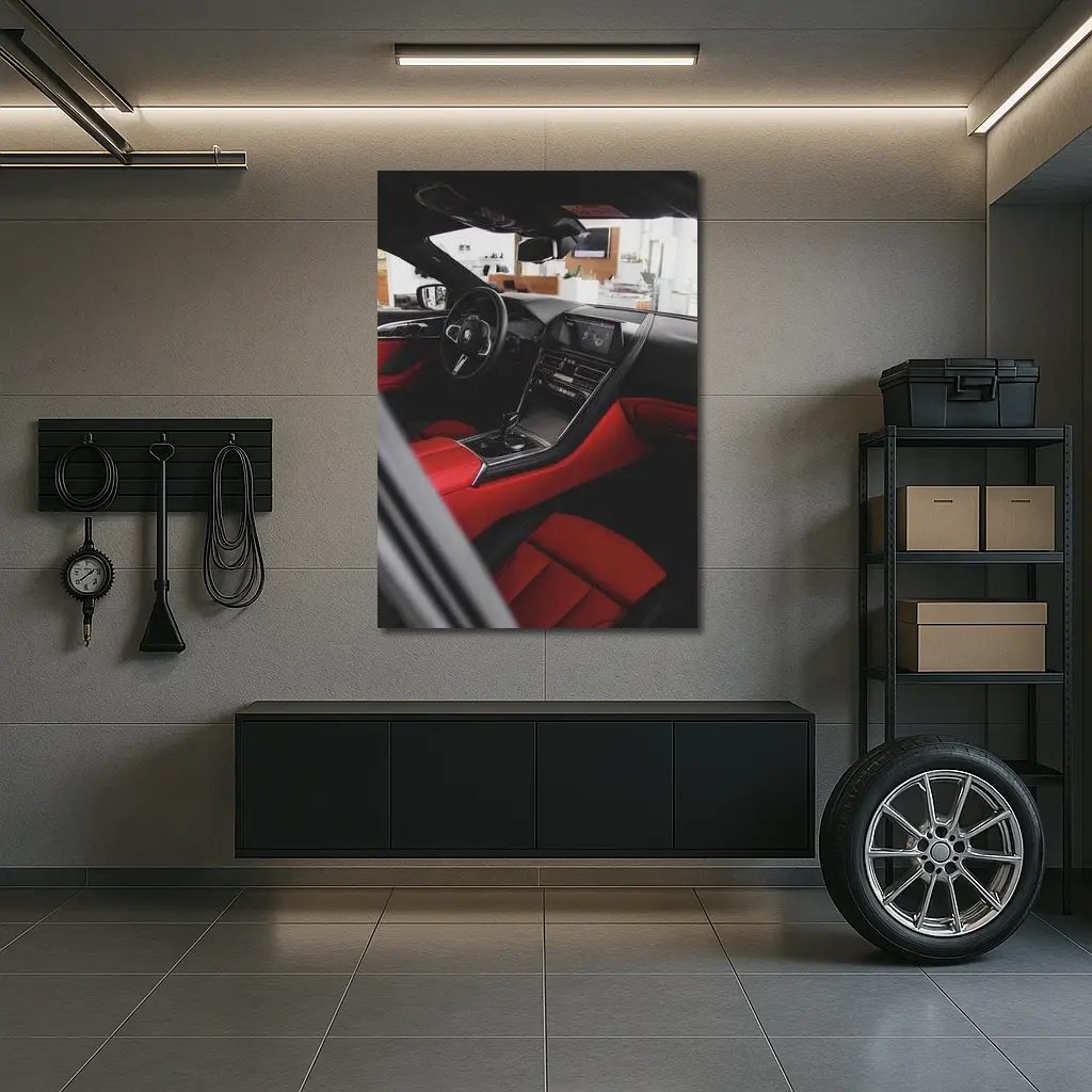 BMW Eight Series Red Interior Dealership – Wall Art