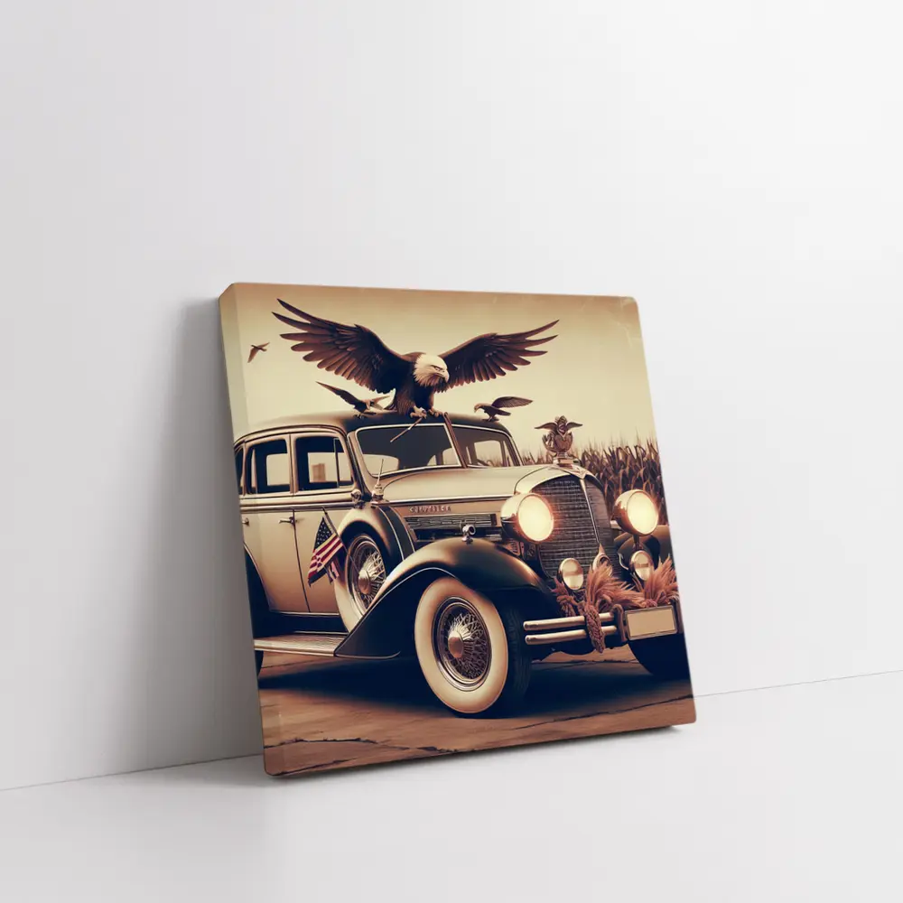 Chrysler Classic Car Bald Eagle American – Wall Art