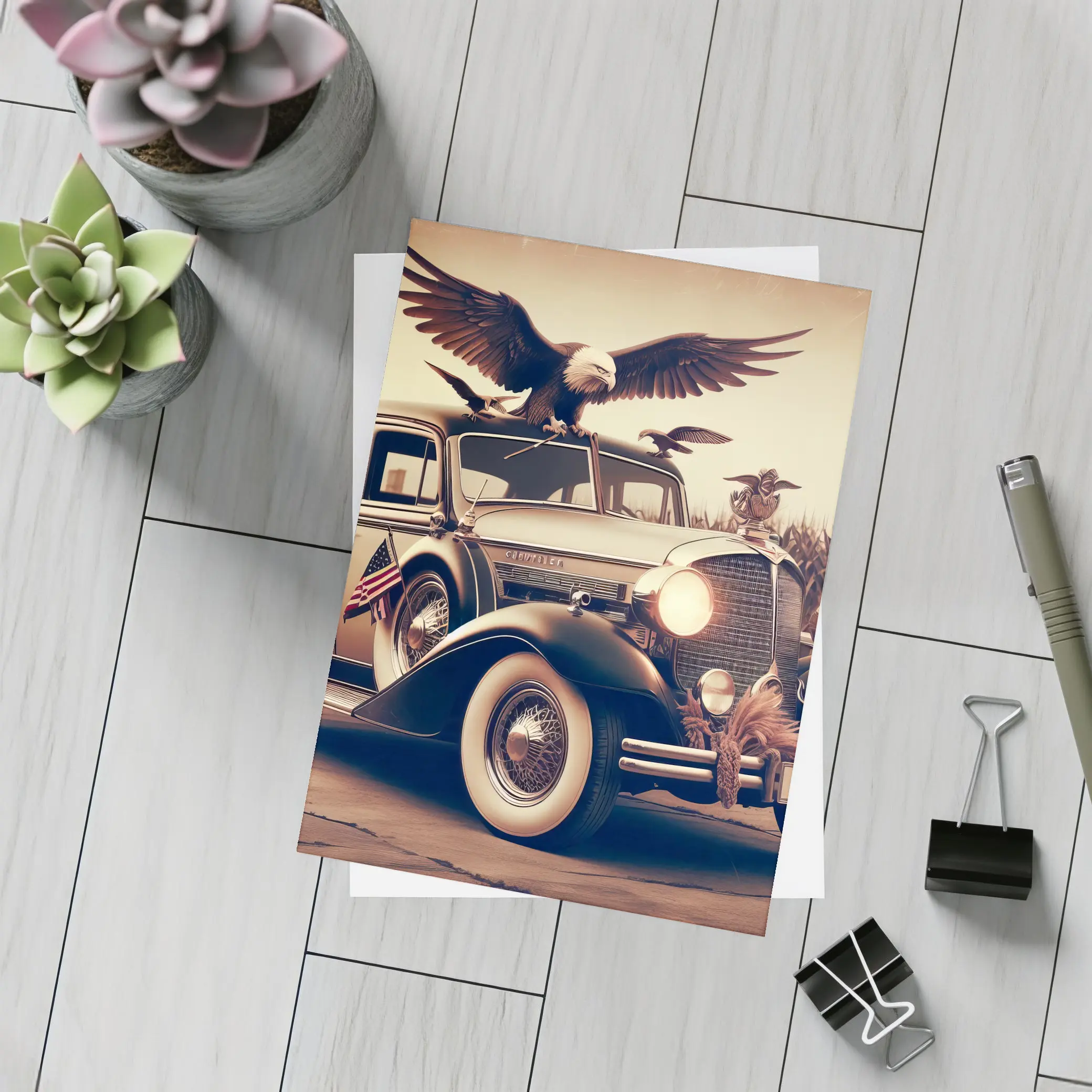 Chrysler Classic Car Bald Eagle American – Postcards