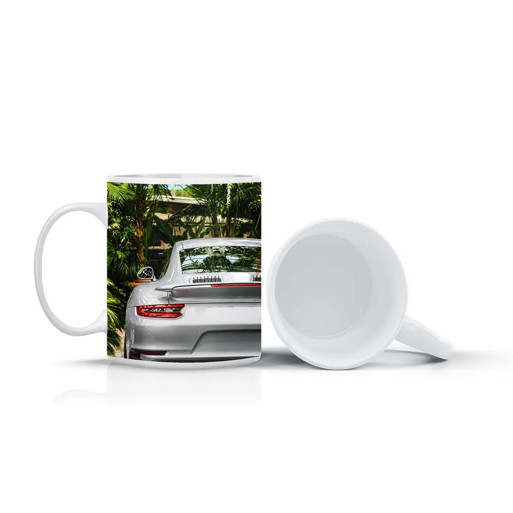 Porsche 911 Silver Rear Tropical Garden – Mugs