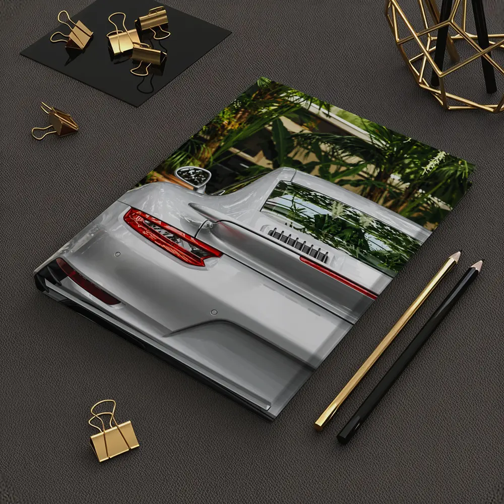 Porsche 911 Silver Rear Tropical Garden – Notebooks