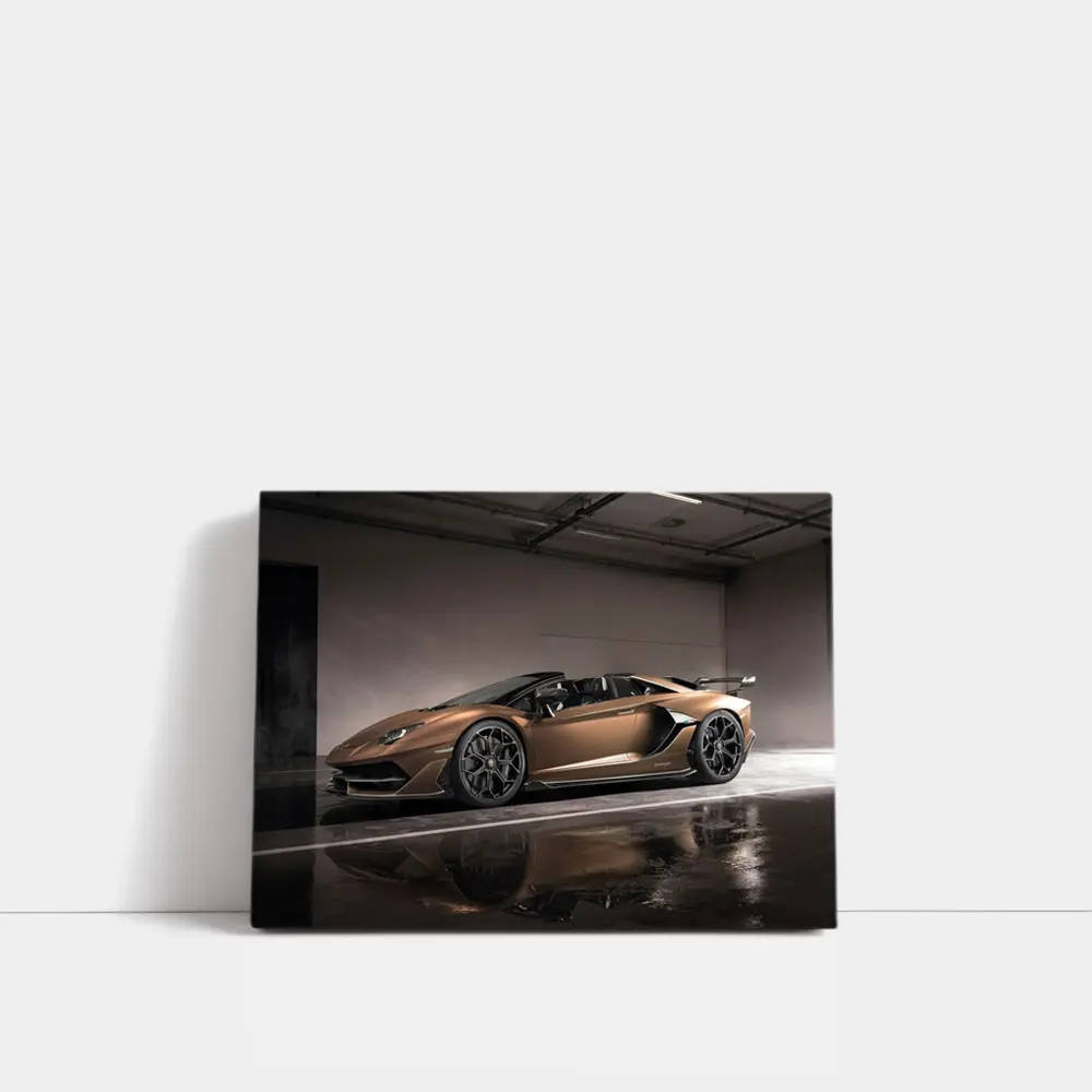 Lamborghini Aventador Bronze Garage Side Profile – Wall Art