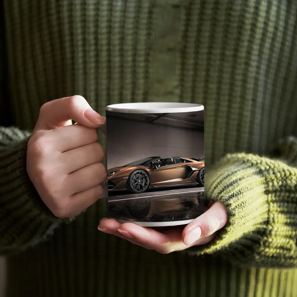 Lamborghini Aventador Bronze Garage Side Profile – Mugs