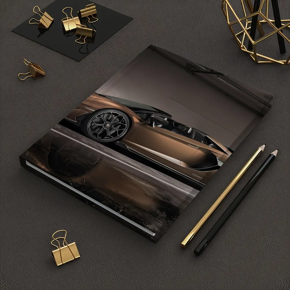 Lamborghini Aventador Bronze Garage Side Profile – Notebooks