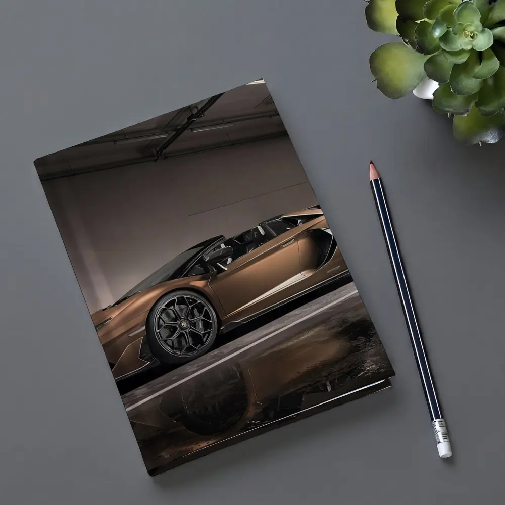 Lamborghini Aventador Bronze Garage Side Profile – Notebooks