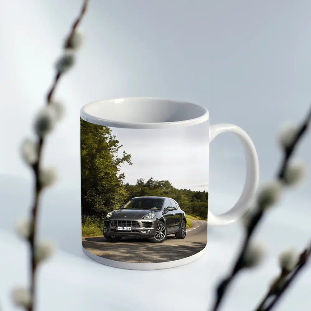 Porsche Macan S On Country Road – Mugs