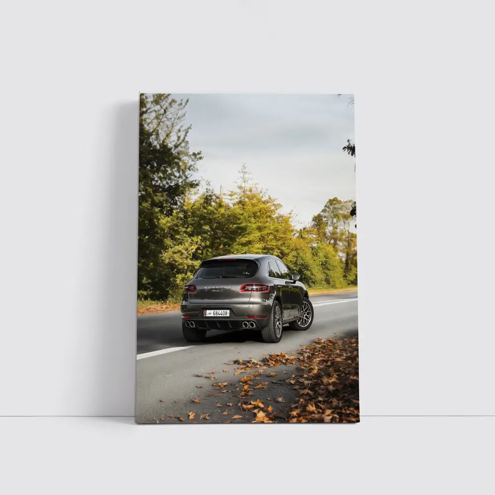 Porsche Macan S on Autumn Road – Wall Art