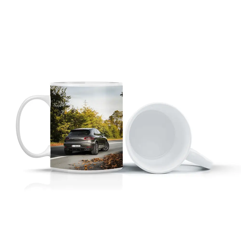 Porsche Macan S on Autumn Road – Mugs