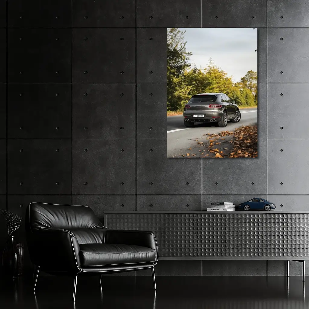 Porsche Macan S on Autumn Road – Wall Art