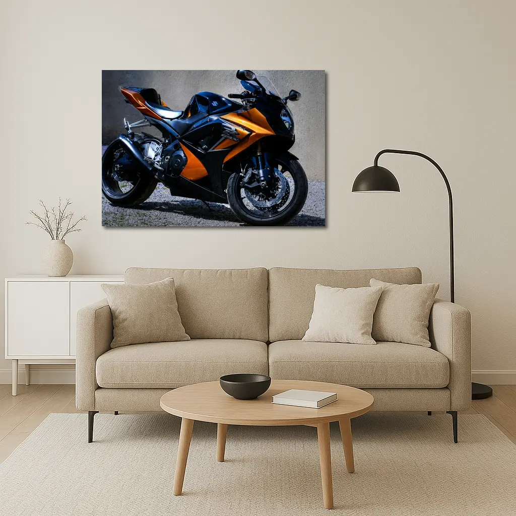 Suzuki GSX-R Superbike Orange Black Street – Wall Art