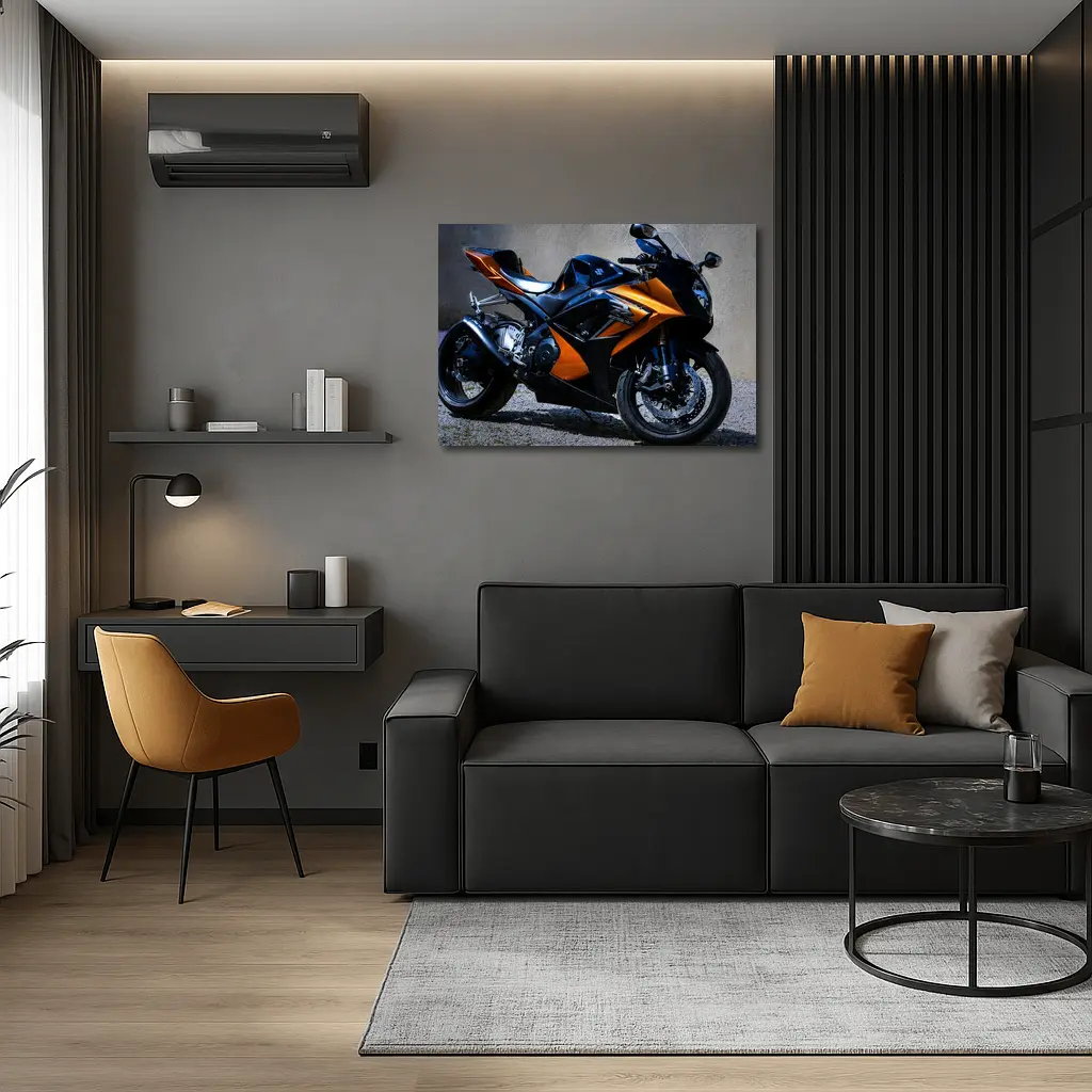 Suzuki GSX-R Superbike Orange Black Street – Wall Art