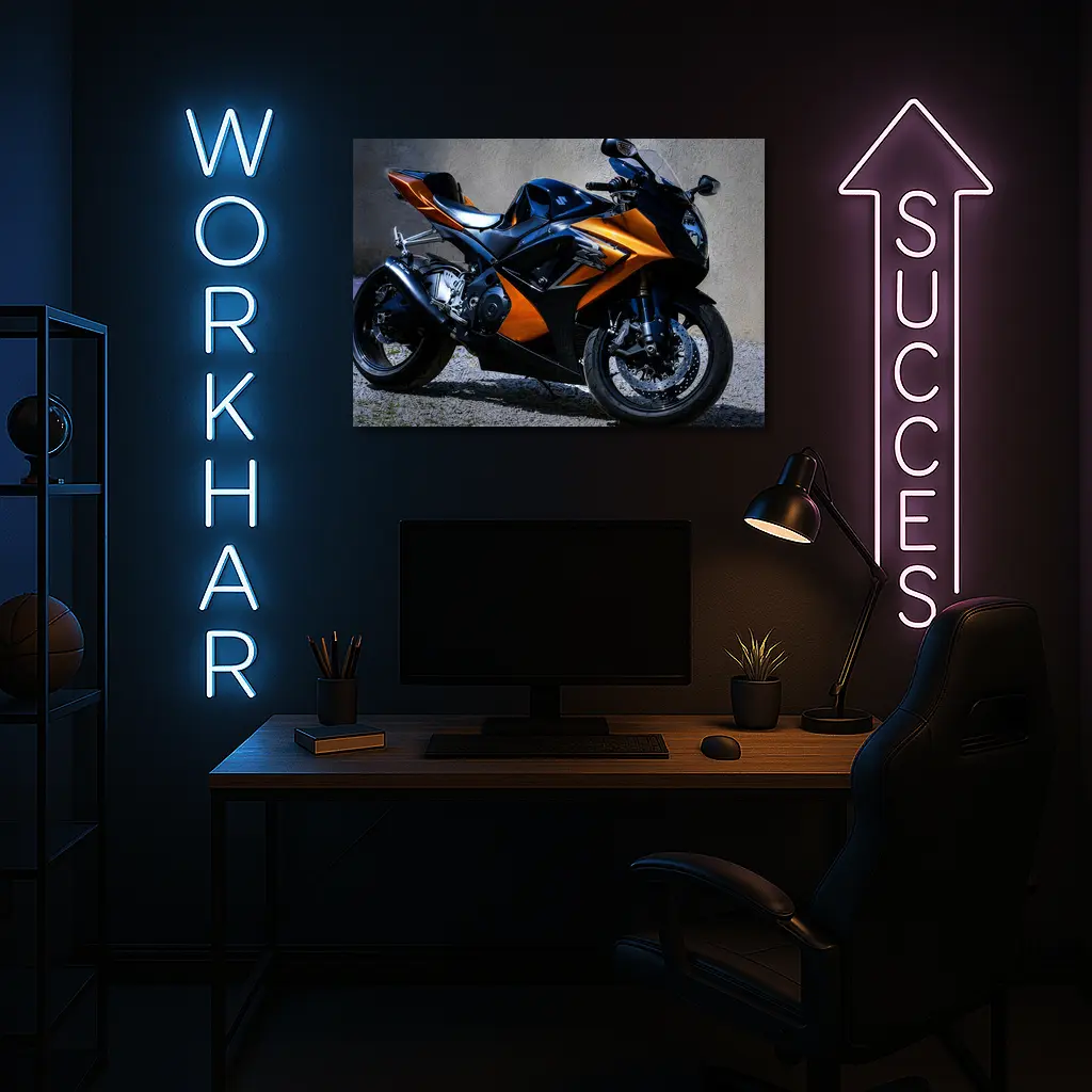 Suzuki GSX-R Superbike Orange Black Street – Wall Art