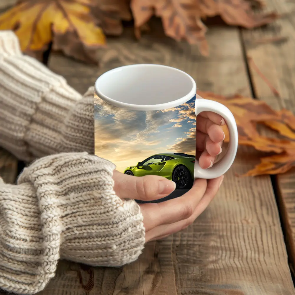 McLaren Artura Lime Green Sunset Sky – Mugs
