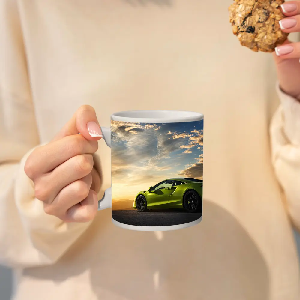 McLaren Artura Lime Green Sunset Sky – Mugs