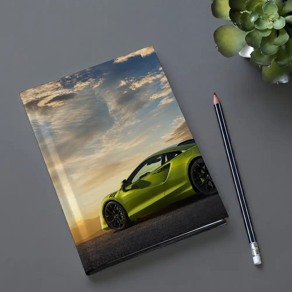 McLaren Artura Lime Green Sunset Sky – Notebooks