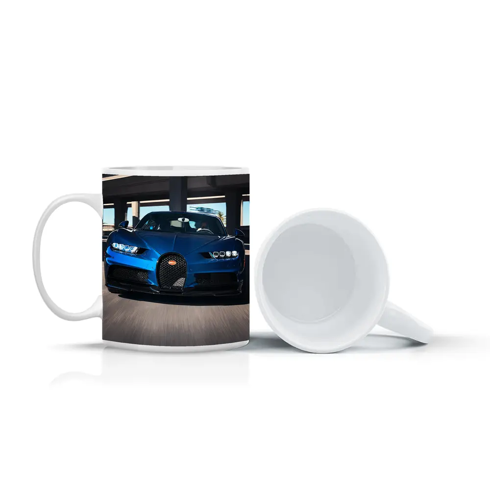Bugatti Chiron Blue Hypercar Urban Highway – Mugs