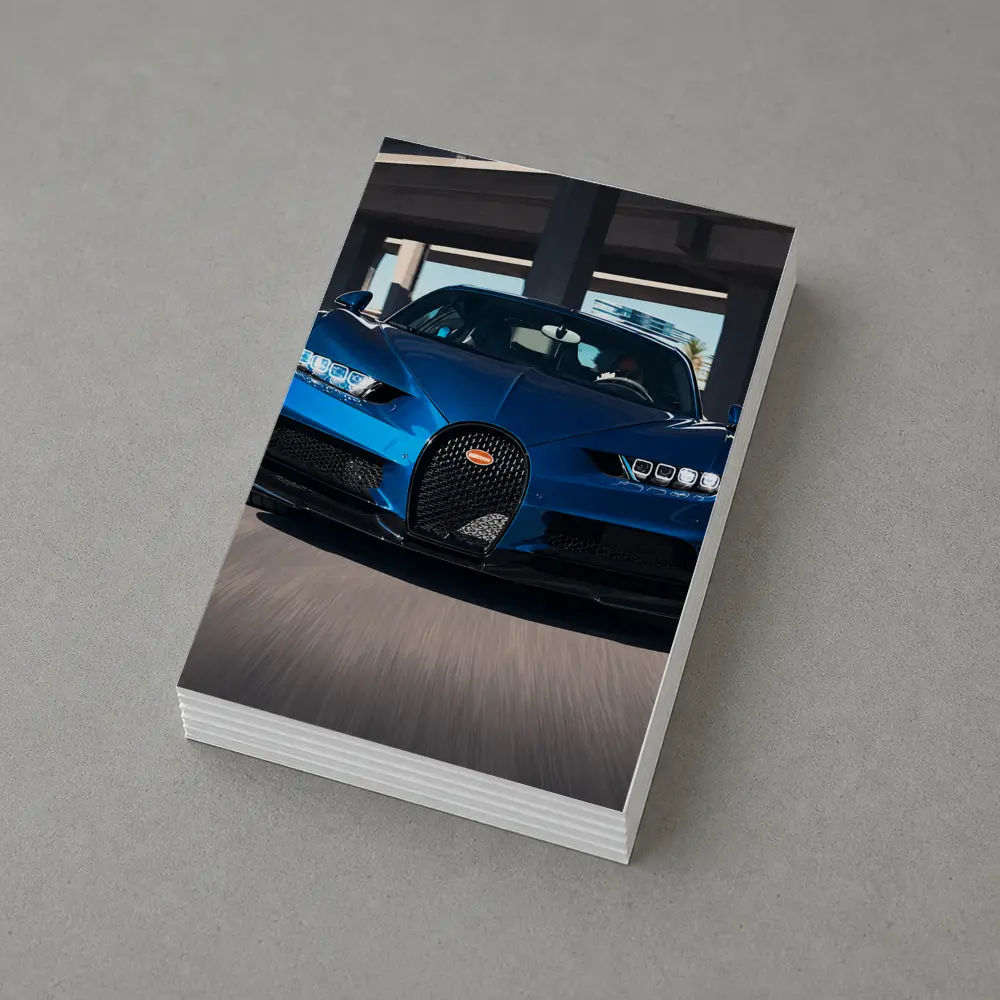 Bugatti Chiron Blue Hypercar Urban Highway – Postcards