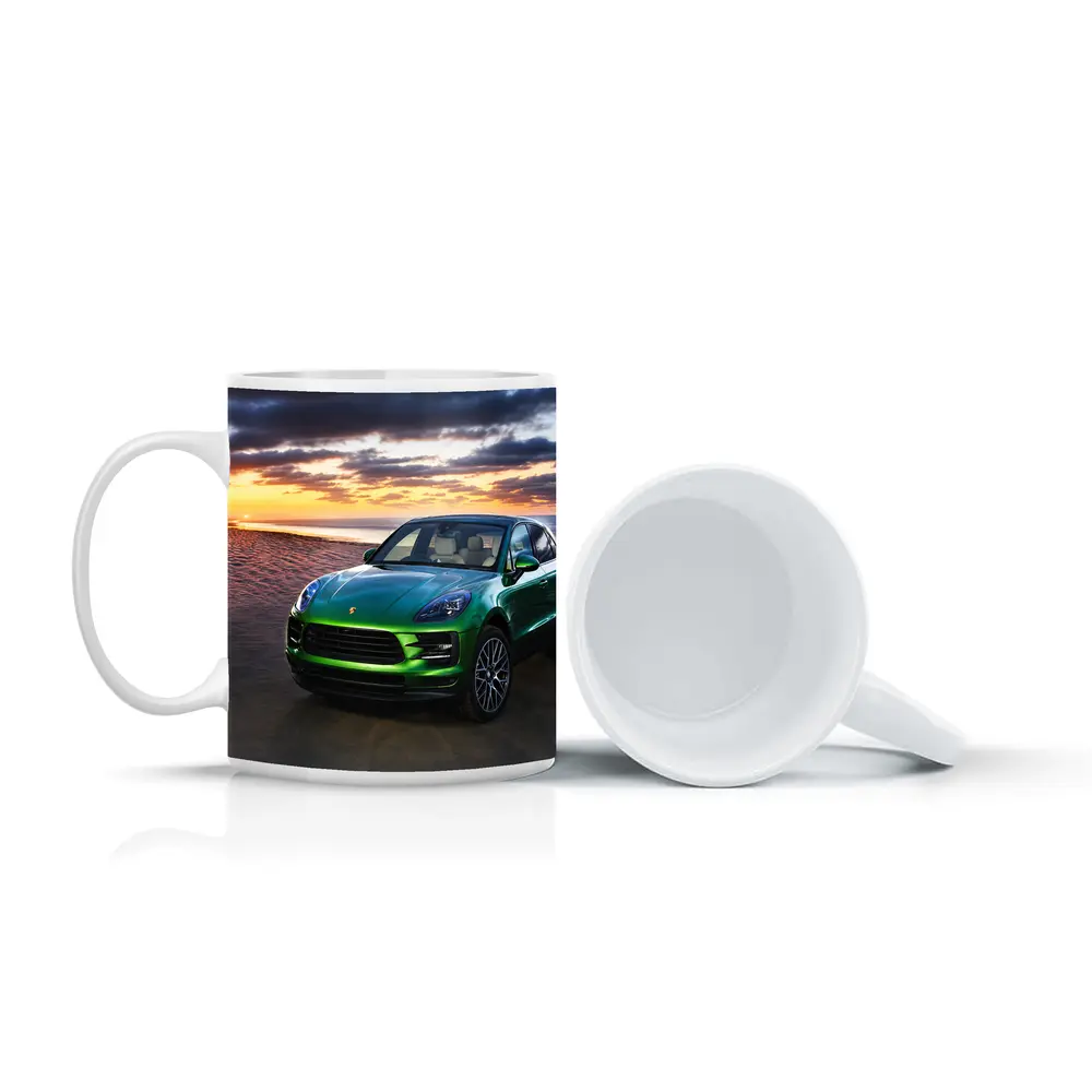 Porsche Macan Green SUV Beach Sunset – Mugs