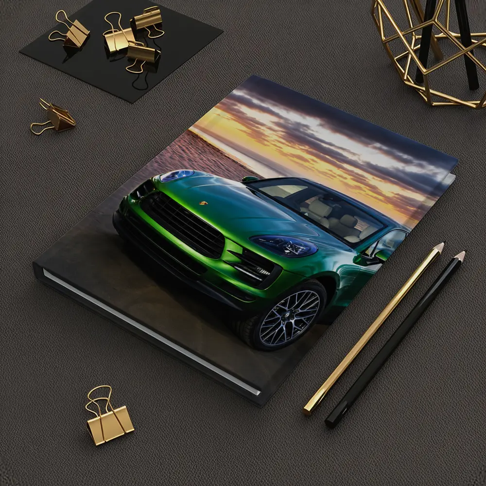 Porsche Macan Green SUV Beach Sunset – Notebooks