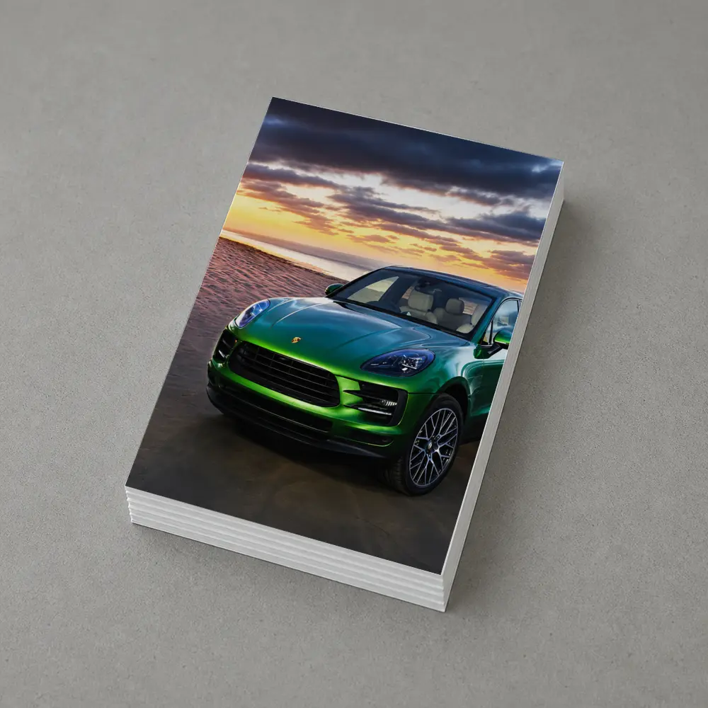 Porsche Macan Green SUV Beach Sunset – Postcards