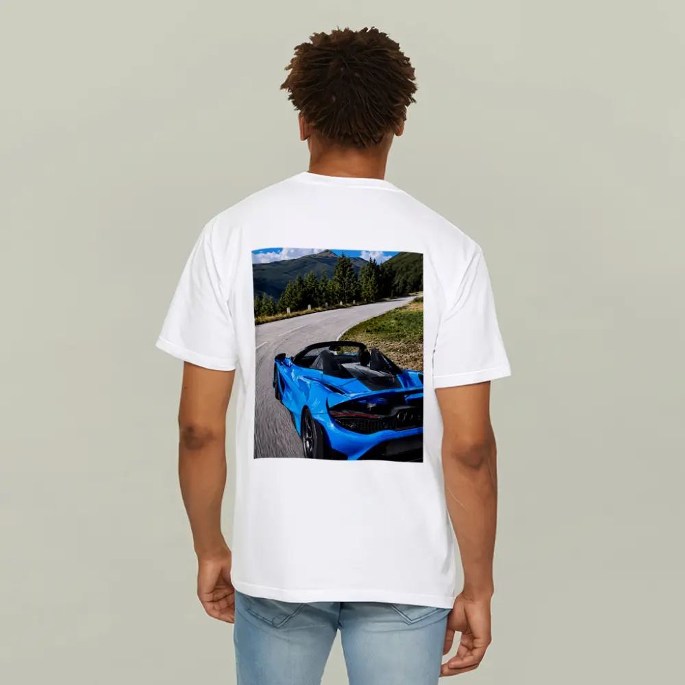 McLaren 765LT Spider Blue Mountain Road – T-Shirts
