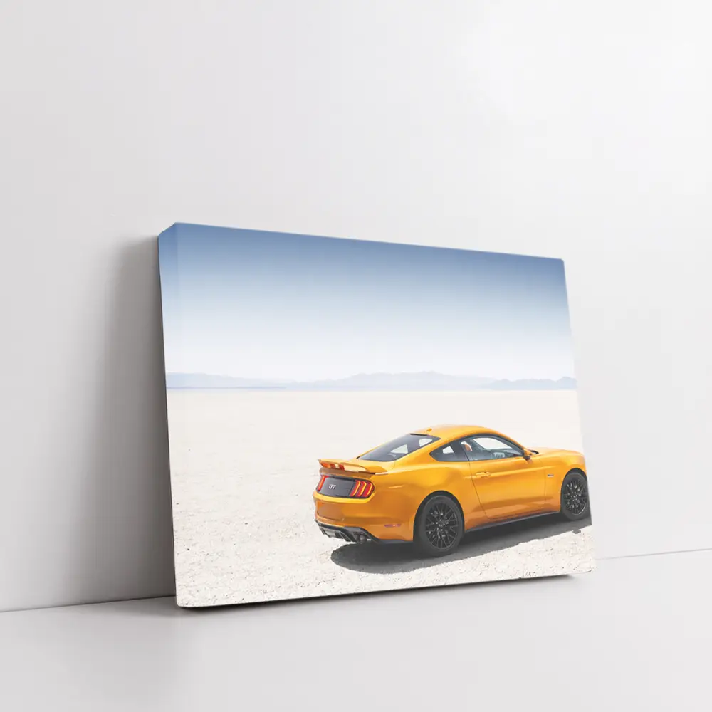 Ford Mustang GT Orange Salt Flats Desert – Wall Art