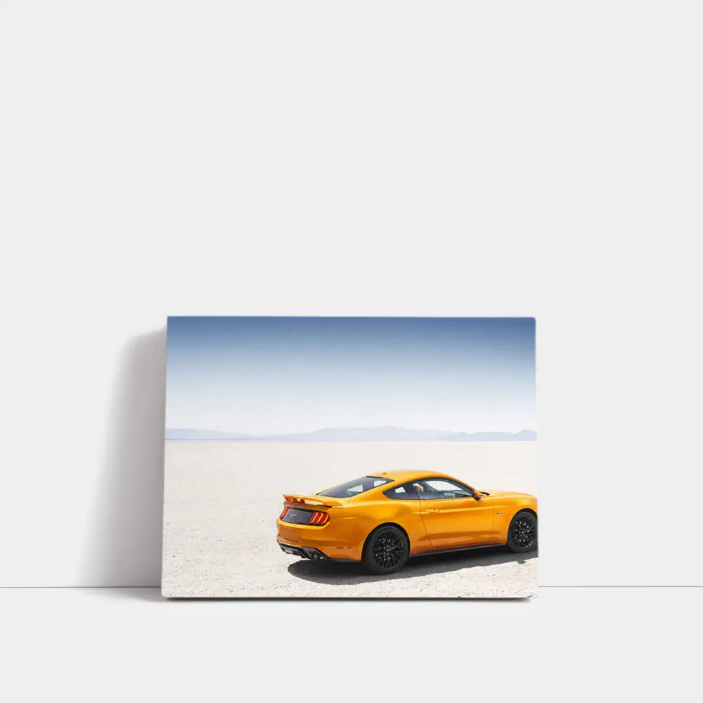 Ford Mustang GT Orange Salt Flats Desert – Wall Art
