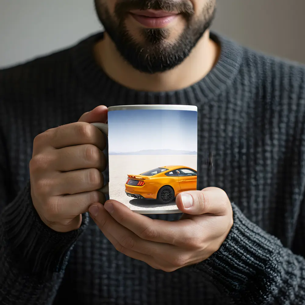 Ford Mustang GT Orange Salt Flats Desert – Mugs