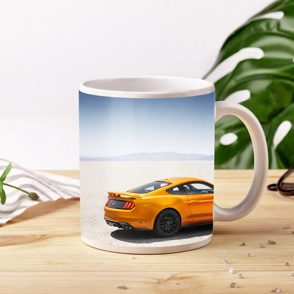 Ford Mustang GT Orange Salt Flats Desert – Mugs
