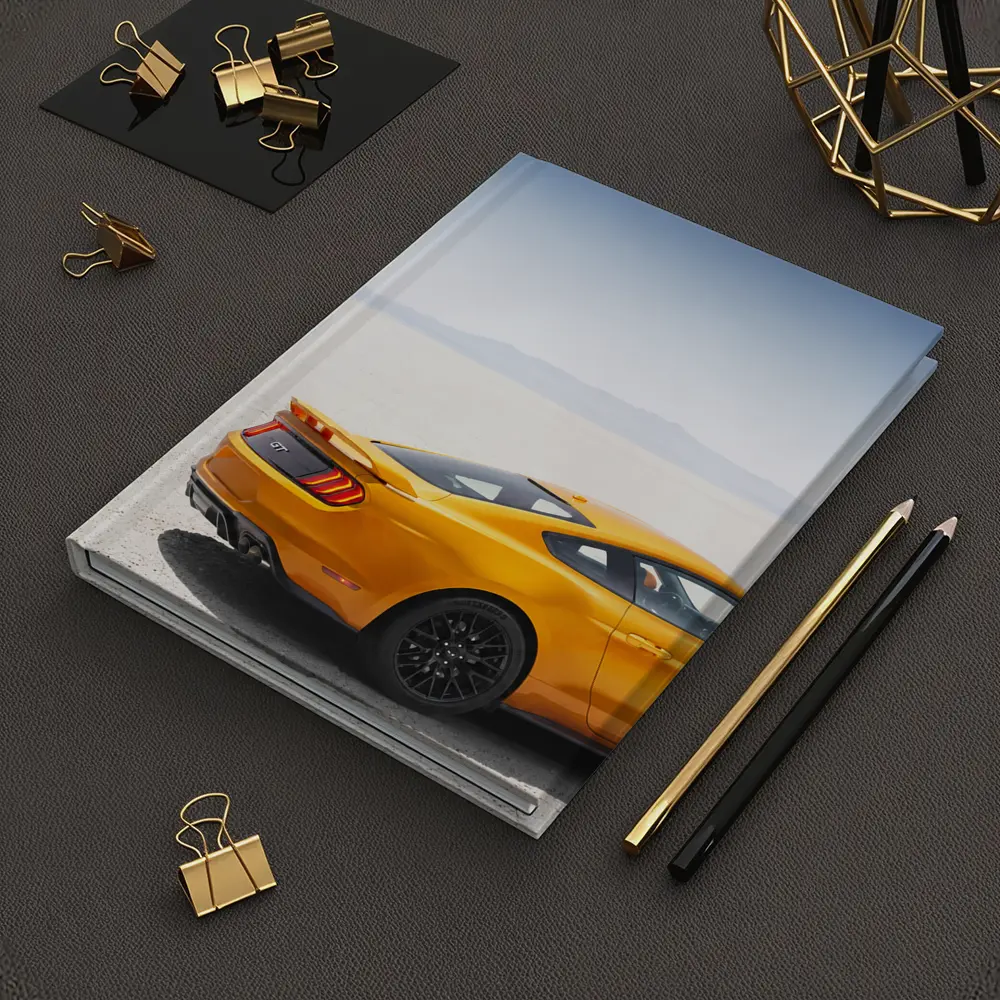 Ford Mustang GT Orange Salt Flats Desert – Notebooks