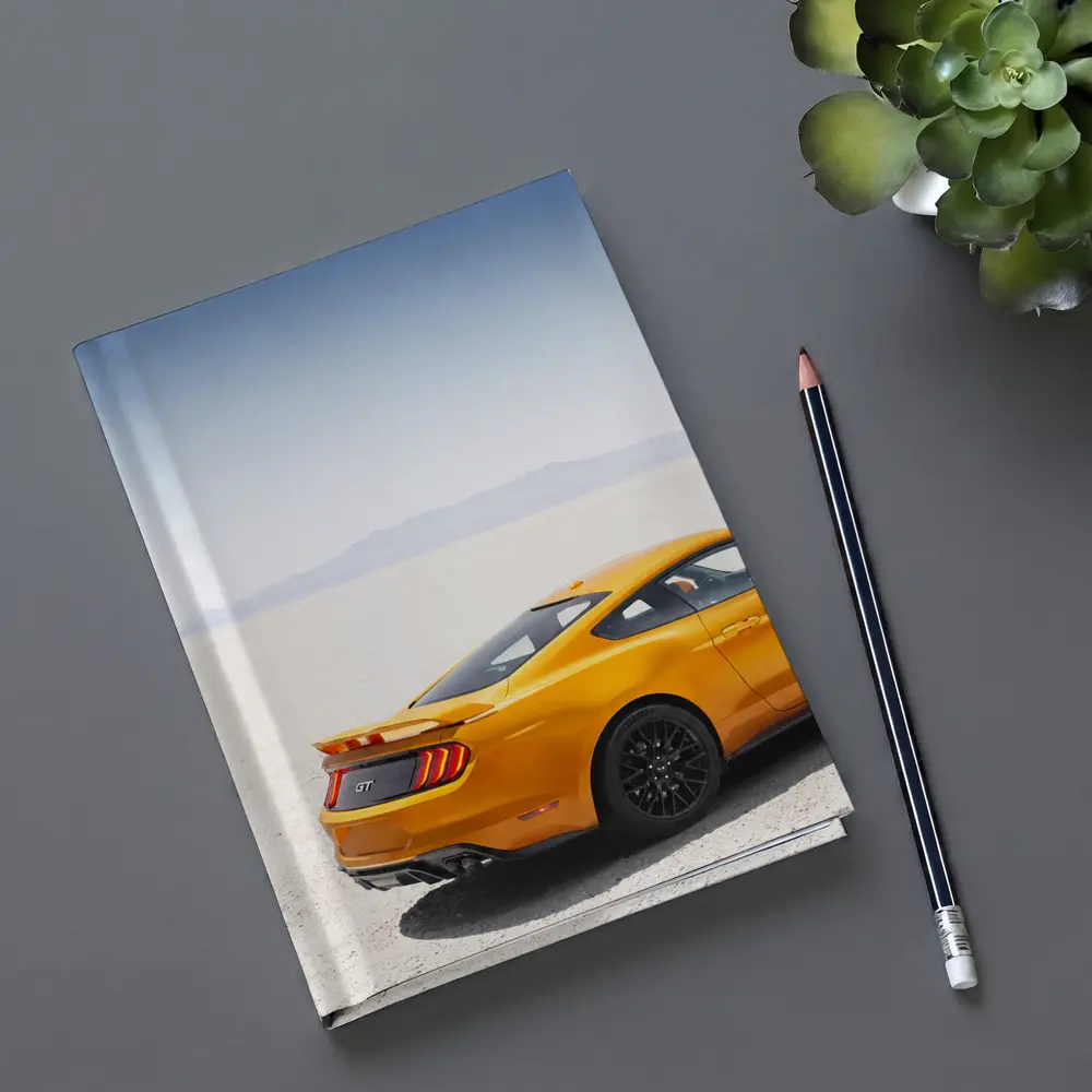 Ford Mustang GT Orange Salt Flats Desert – Notebooks