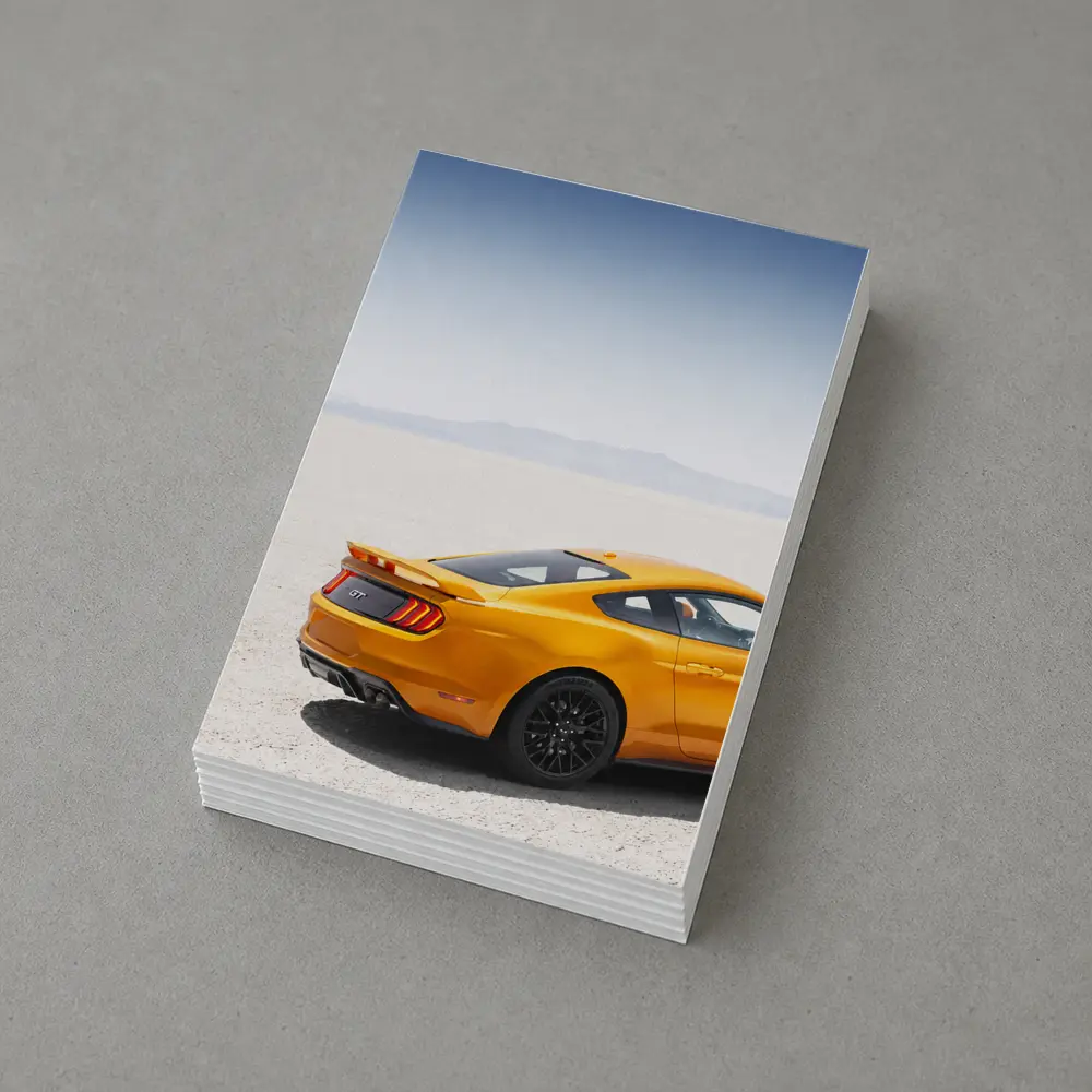 Ford Mustang GT Orange Salt Flats Desert – Postcards